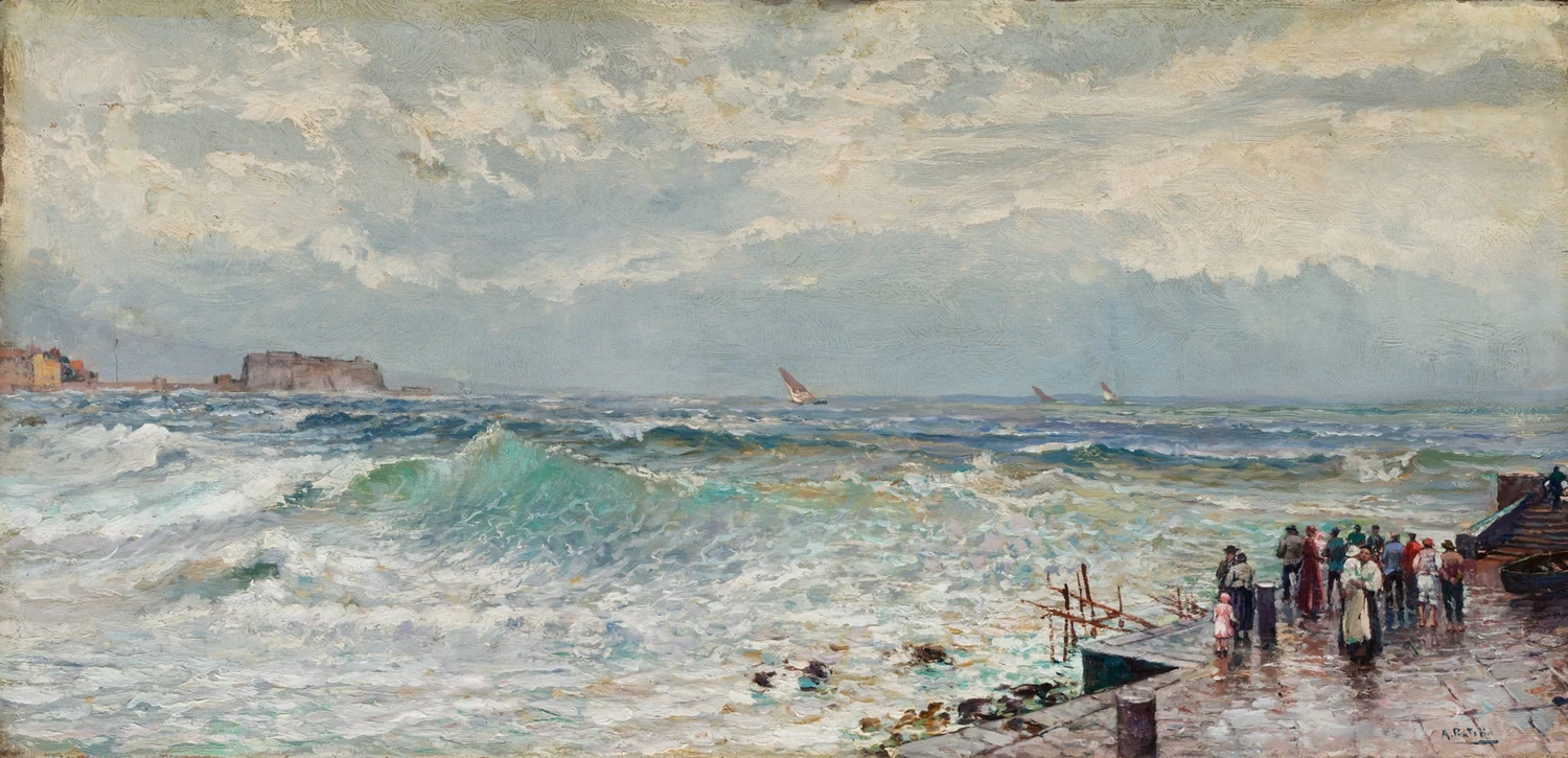 17-Mare in burrasca a Mergellina  